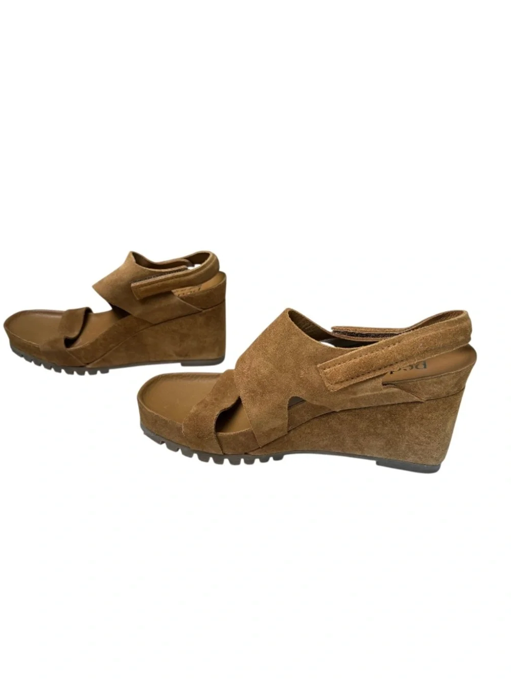 Pedro Garcia Brown Suede Ankle Strap Platform Wedge Sandal Size 42